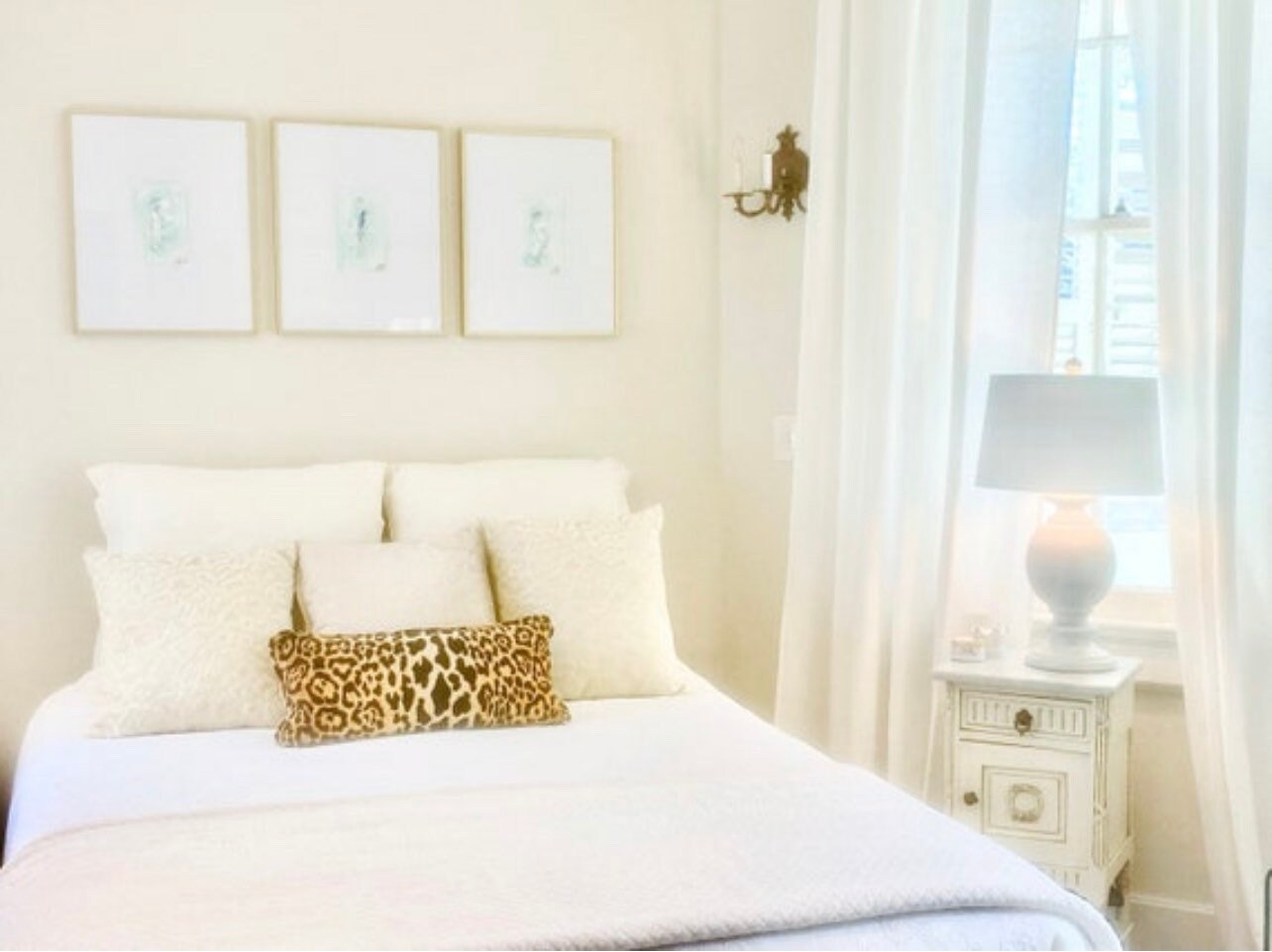 Custom Set of 3 Abstract Paintings (5”x7”) Framed in 16”x20” Gold Metal Gallery Frames