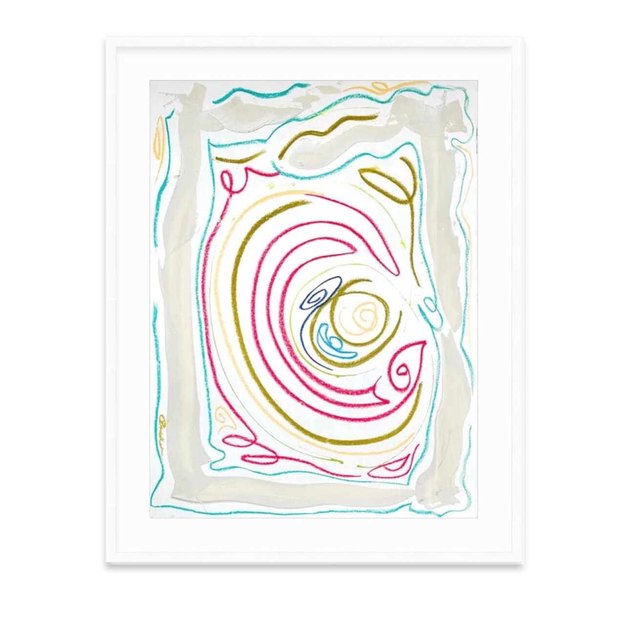 Large Original Abstract Mixed Media Painting, 24”x32”, Art for Acrylic Frame, Floating Frame Art, Pink Art, Green Art, Neutral Art