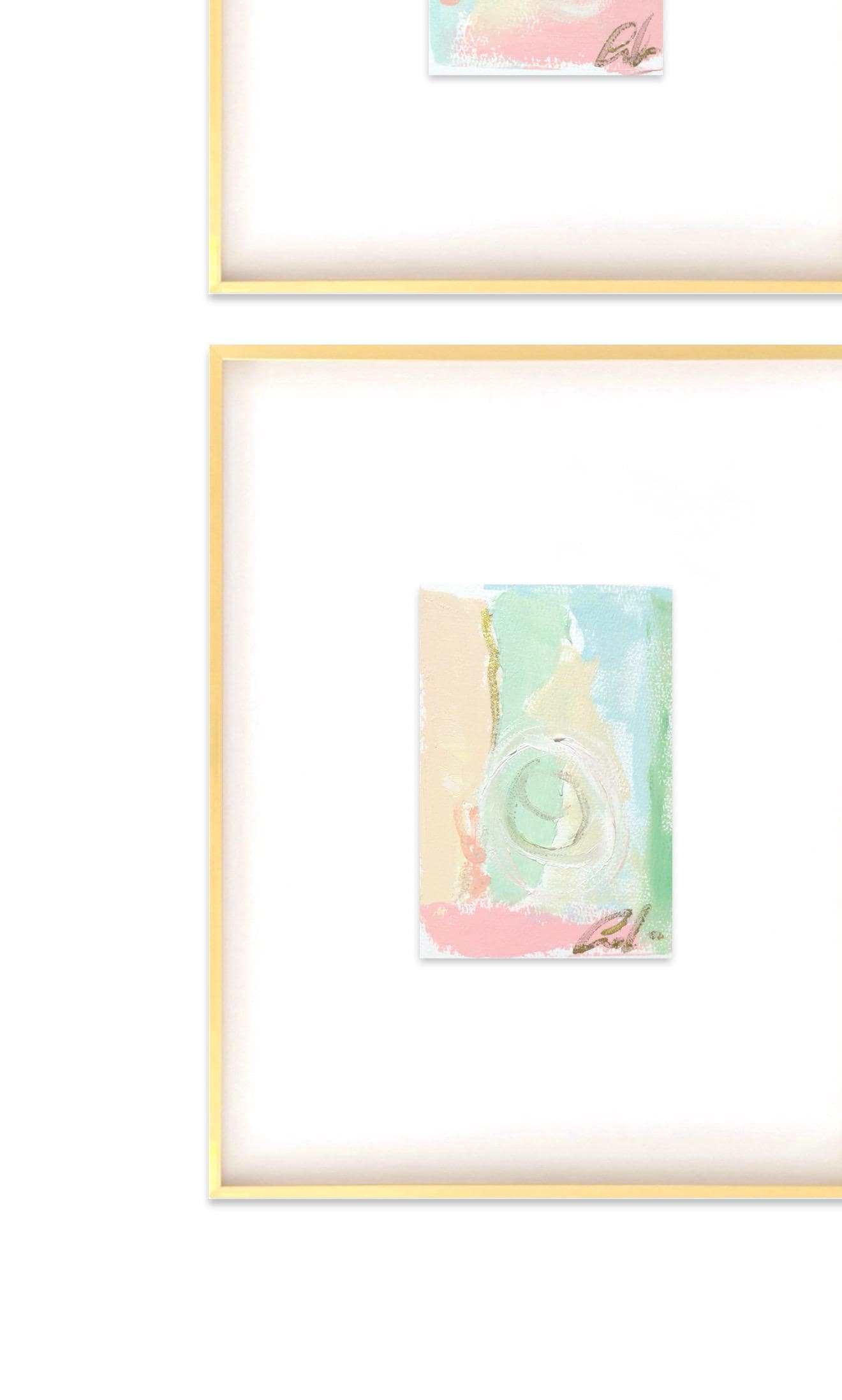 Original Abstract Mixed Media Paintings, Set of 4, Bright Paintings, Size 4x6