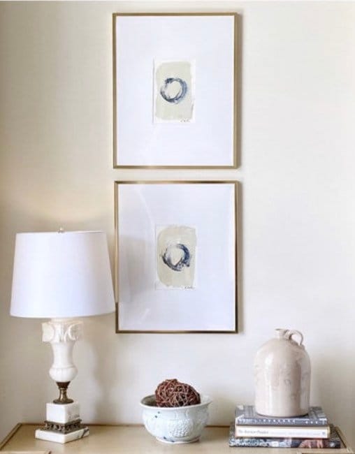 Abstract Watercolor Painting, Pair of 5"x7”, Mat Size 11”x14” or 16”x20”, Abstract Artwork, Original Art, Black White, Neutral Artwork