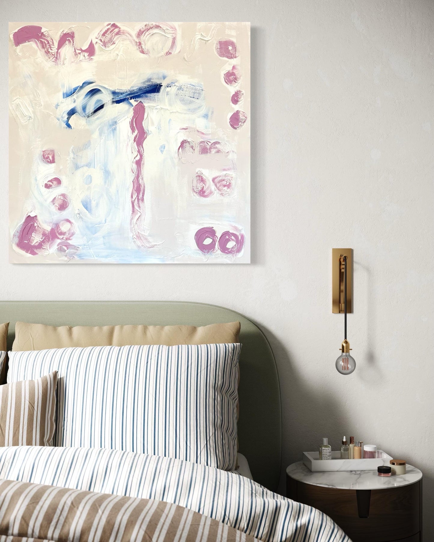 Original Abstract Mixed Media Painting on canvas, Size 36”x36”, White Abstract Painting, Texture Painting on Stretched Canvas