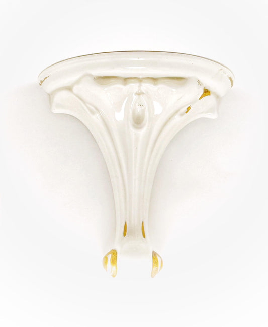 Vintage White and Gold Porcelain Sconce