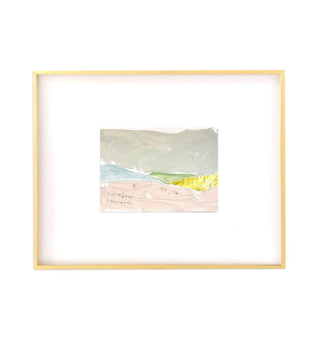 Original Abstract Mixed-Media Painting, Size 4”x6”, Matted in 8”x10”, Ready to Frame, Abstract Artwork, Original Artwork, Coastal Art