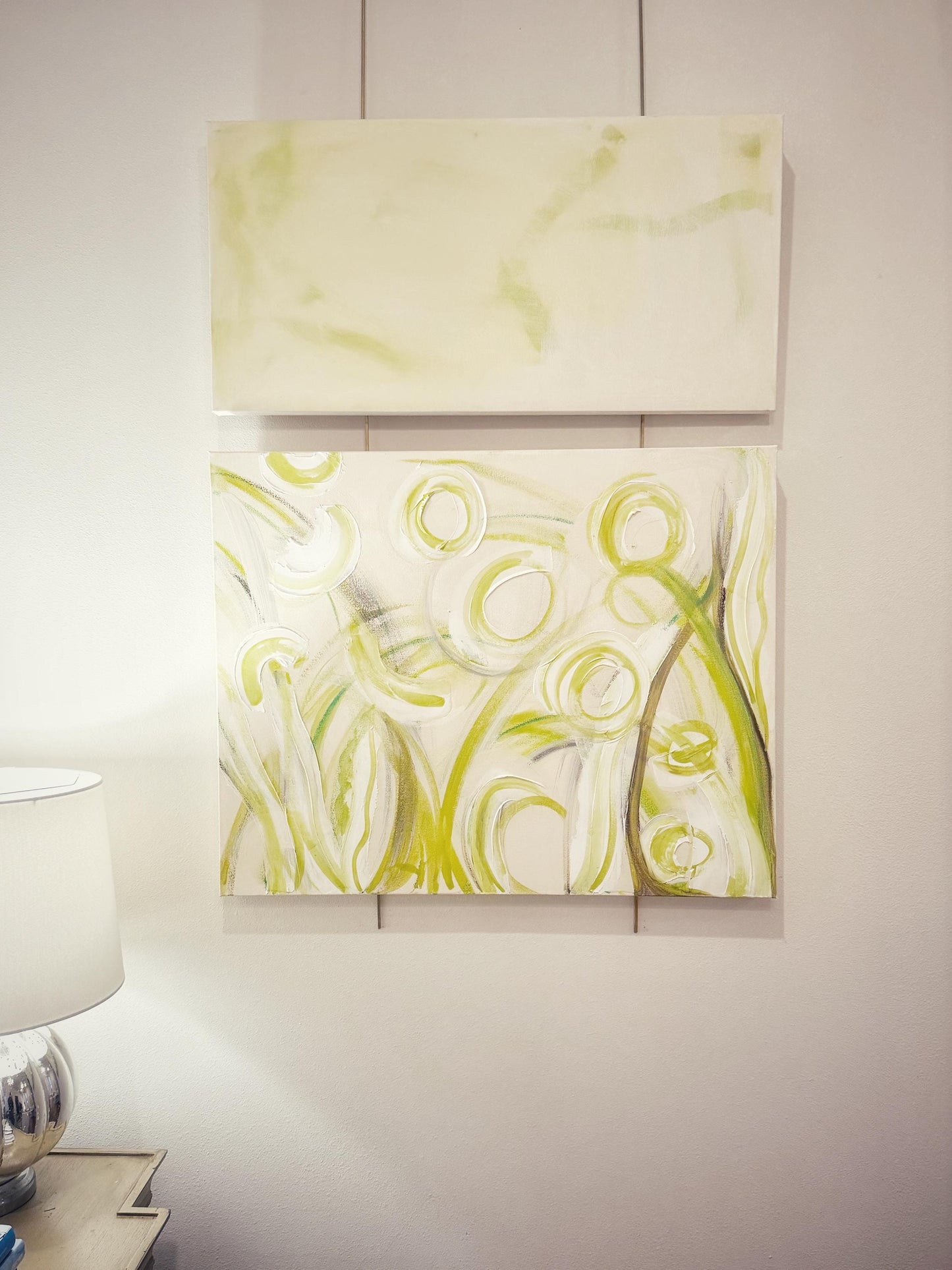 Original Abstract Mixed Media Painting on Canvas, Firmament, Pink, Green, Neutral Artwork, Abstract Art, Original Abstract Artwork