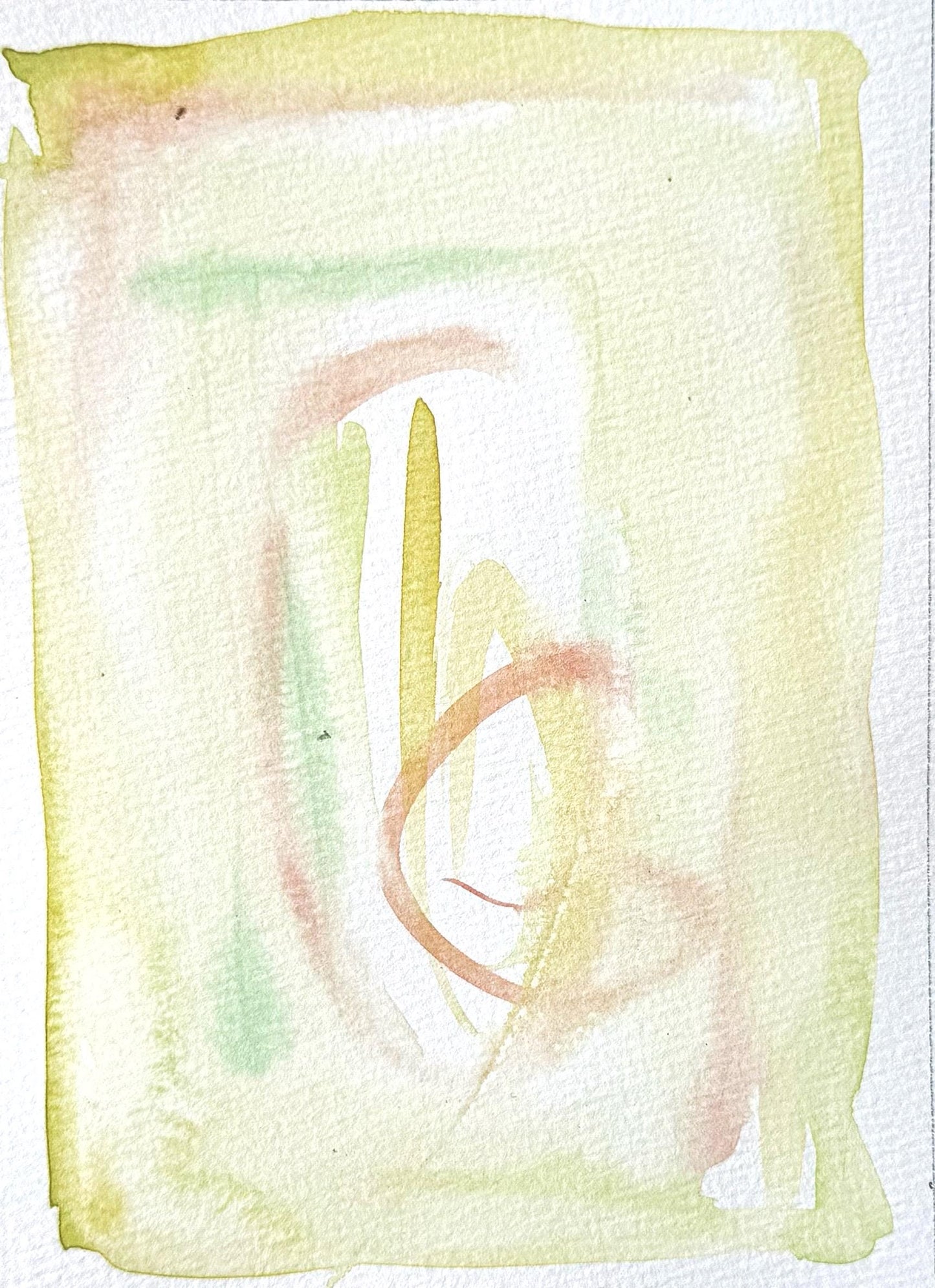 Abstract Watercolor Paintings, Set of Three, 5"x7”, Pink, Green, Pastel