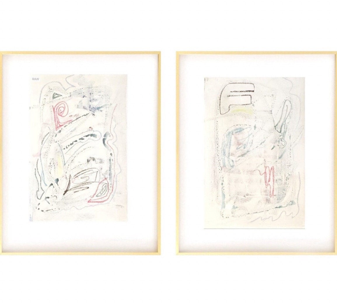 Original Abstract Painting Set of Two, 18”x24”, Abstract Artwork, Neutral Artwork, #Contemporary Art, Modern Wall Decor, Taupe Beige Artwork