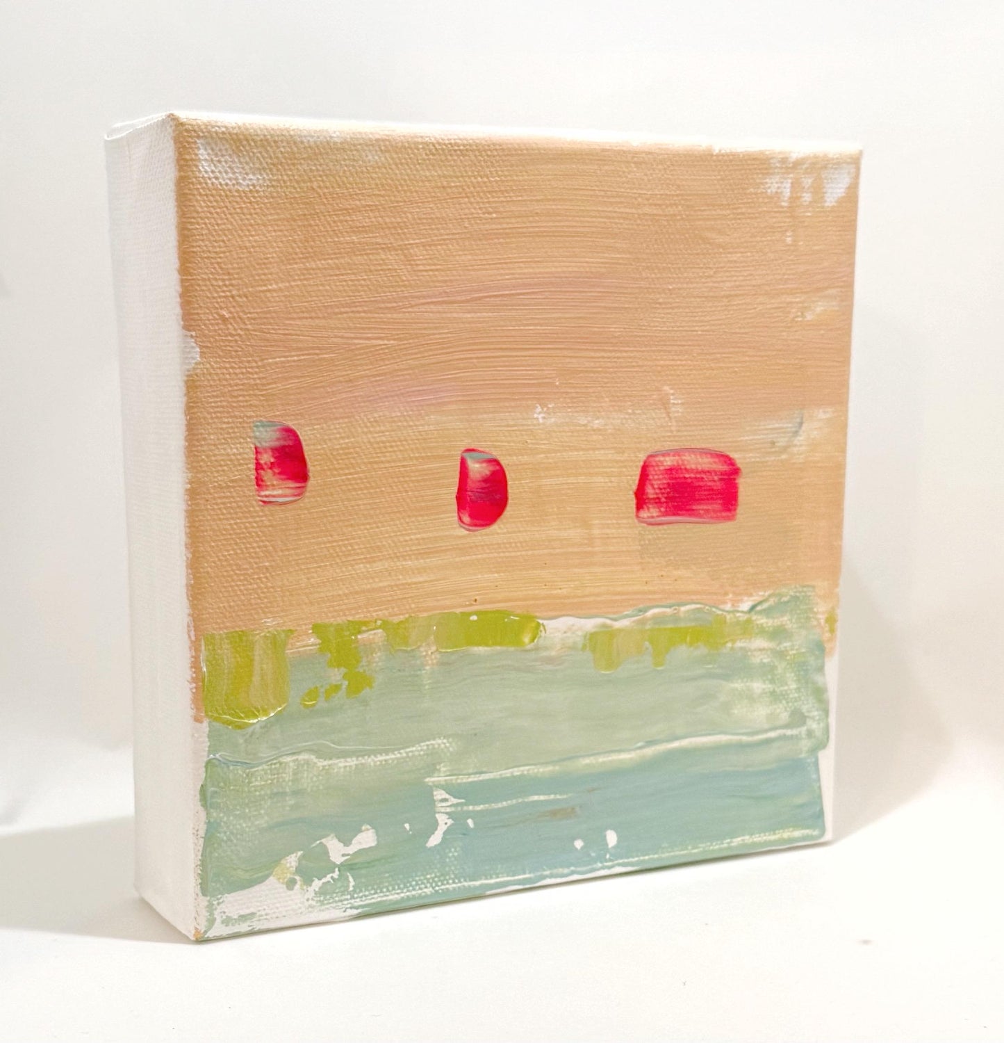 Original Abstract Mixed Media Landscape Painting on Streched Canvas, Abstract Artwork, Small Landscape, Abstract Art