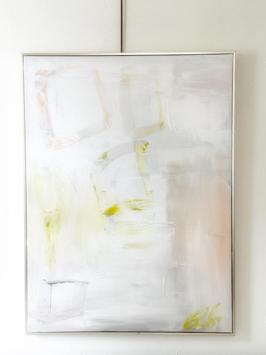 Original Abstract Mixed Media Painting on Canvas, Size 24”x30”, Neutral Artwork, Pastel Artwork, Large Canvas Artwork