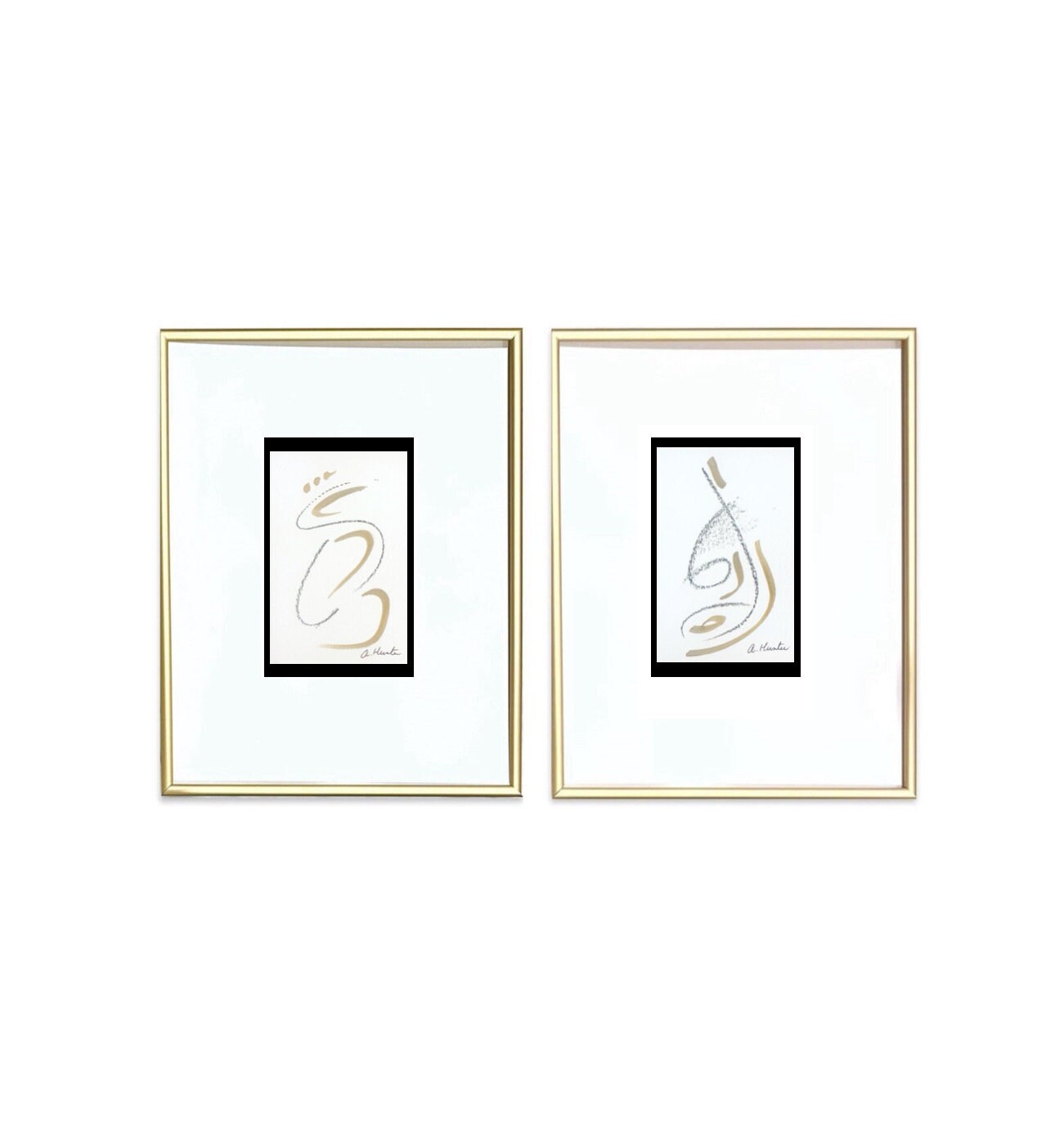 Pair of Original Abstract Nude Paintings, Figure Art, Abstract Art, Neutral Art, Female Nude Painting, Size 5”x8”