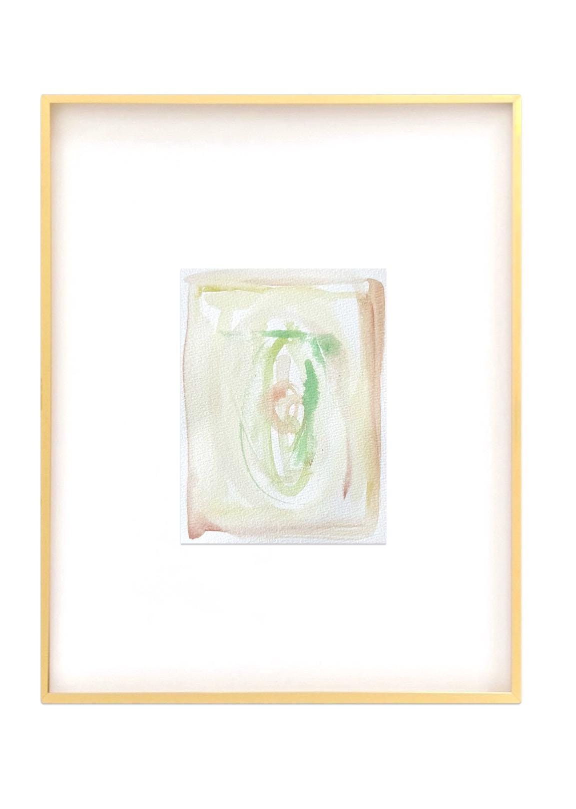 Abstract Watercolor Paintings, Set of Three, 5"x7”, Pink, Green, Pastel