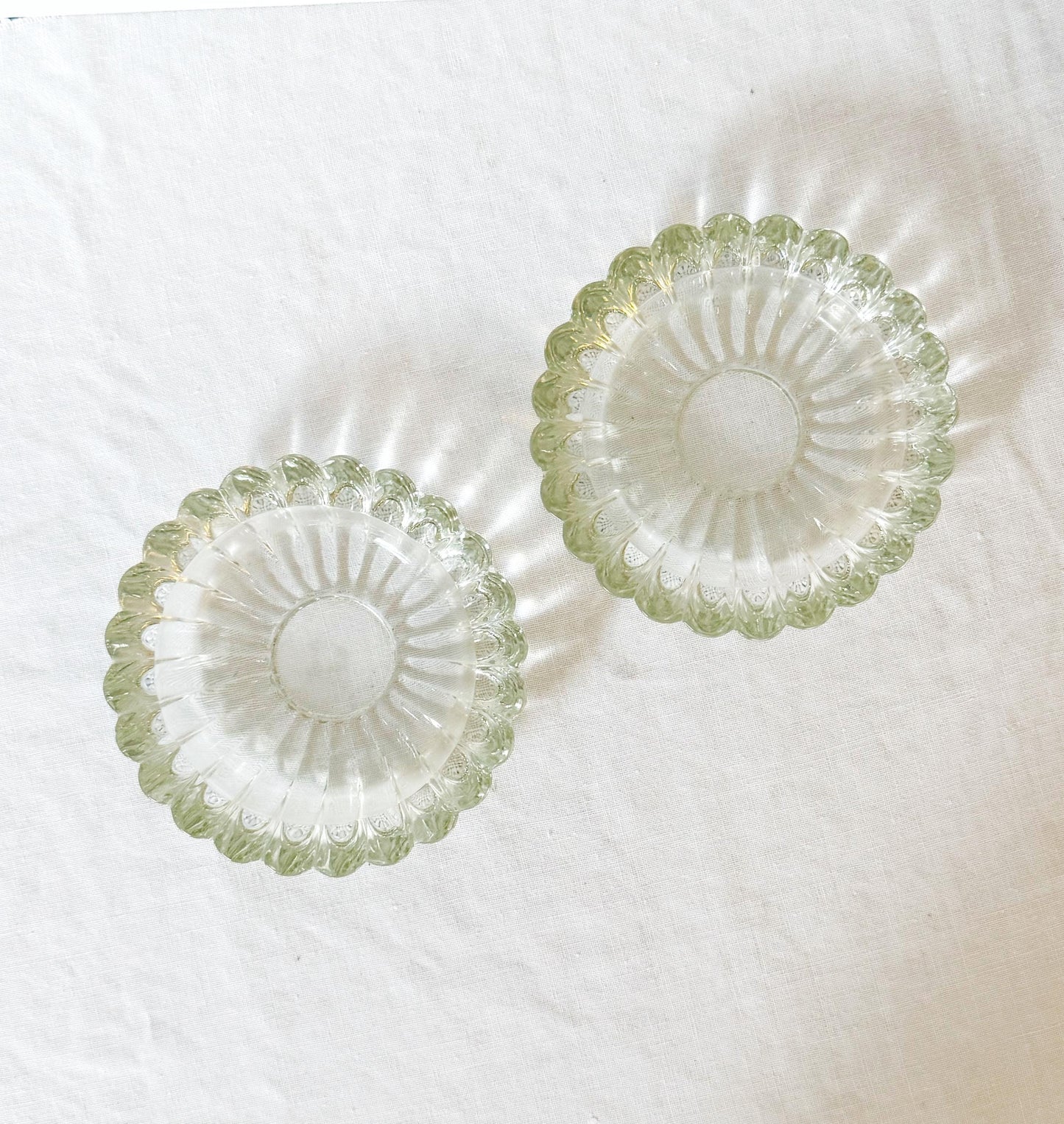 Pair of Crystal Scalloped Candy Dishes