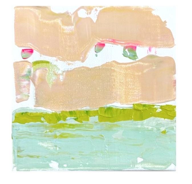 Original Abstract Mixed Media Landscape Painting on Streched Canvas, Abstract Artwork, Small Landscape, Abstract Art