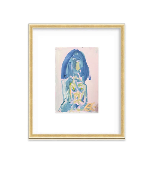 Original Abstract Nude Painting, Abstract Art, Neutral Art, Female Nude Painting, Size 5”x8”