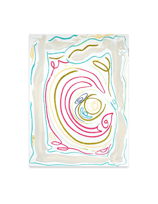 Large Original Abstract Mixed Media Painting, 24”x32”, Art for Acrylic Frame, Floating Frame Art, Pink Art, Green Art, Neutral Art