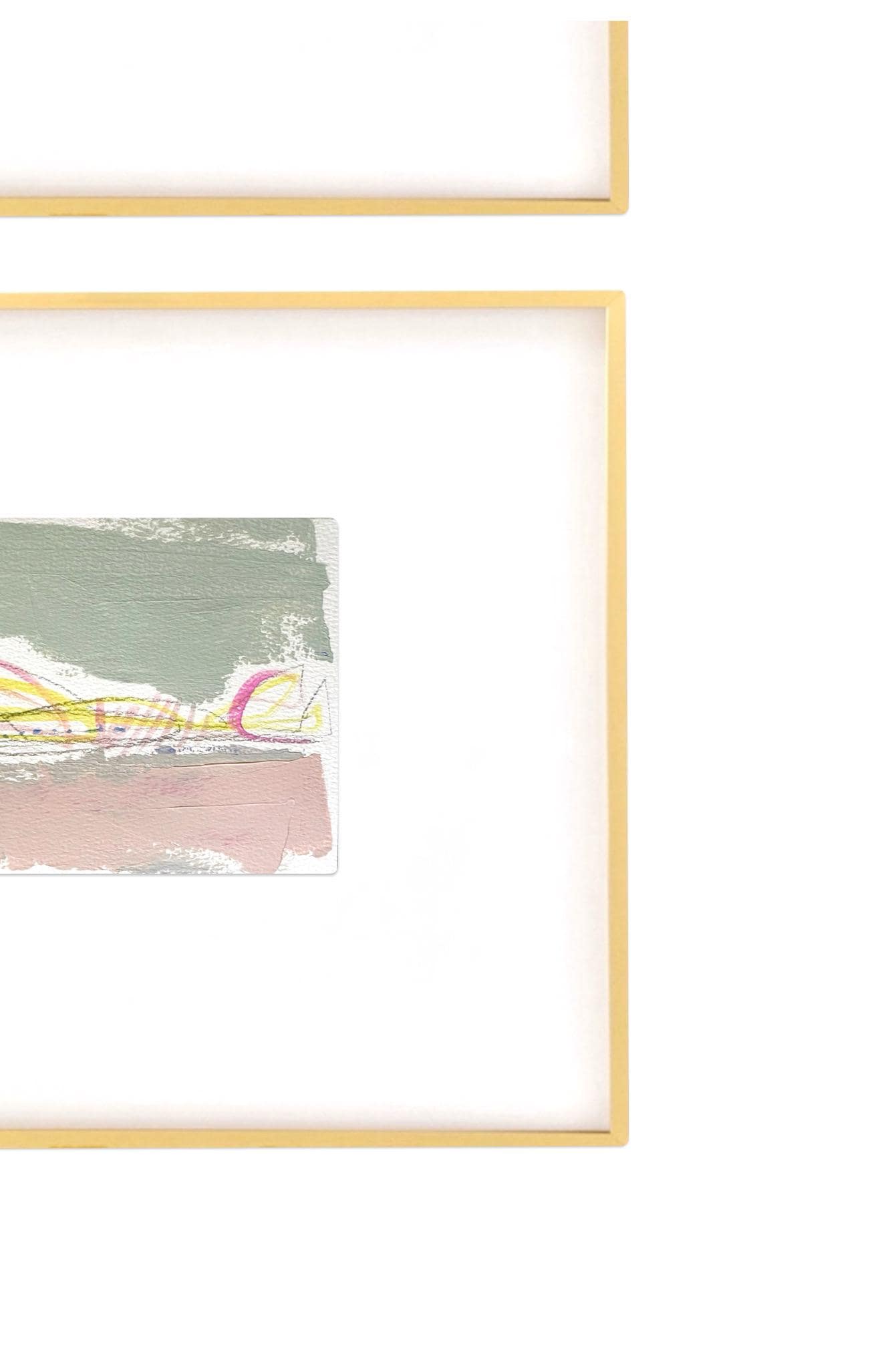 Original Abstract Watercolor Paintings, Set of 2, Abstract Art, Neutral Artwork, Landscape Watercolor Art, Blue, Green, Pink