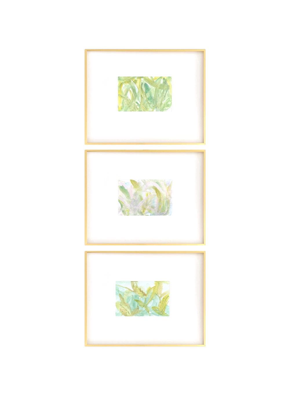 Abstract Watercolor Painting, Set of 3, 5"x7”, White Mat 11”x14”, Abstract Wall Art, Original Watercolor Painting, Turquoise, Pink, Pastel