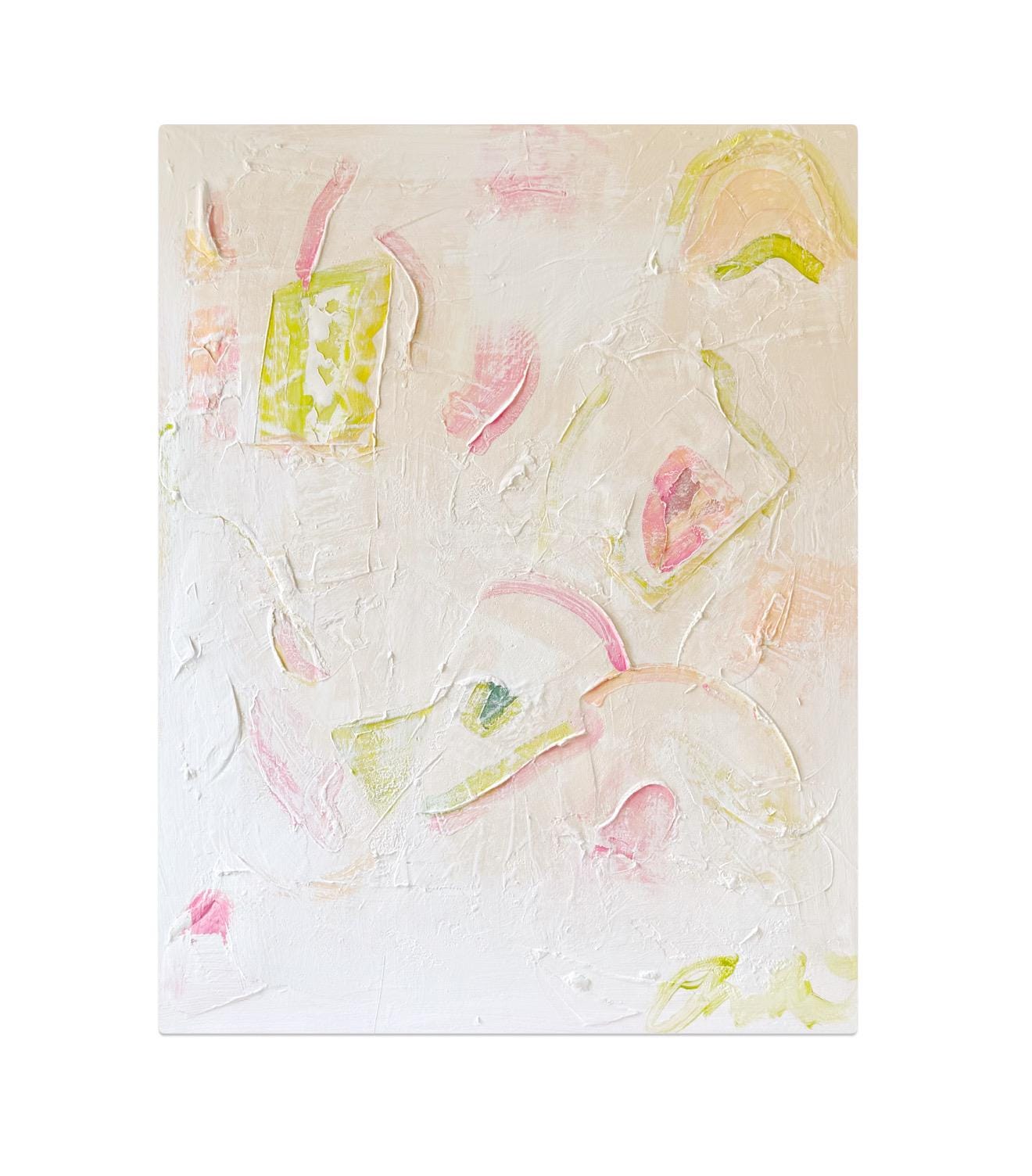 Original Abstract Mixed Media Painting on canvas, Size 24”x30”, White Abstract Painting, Texture Painting on Stretched Canvas