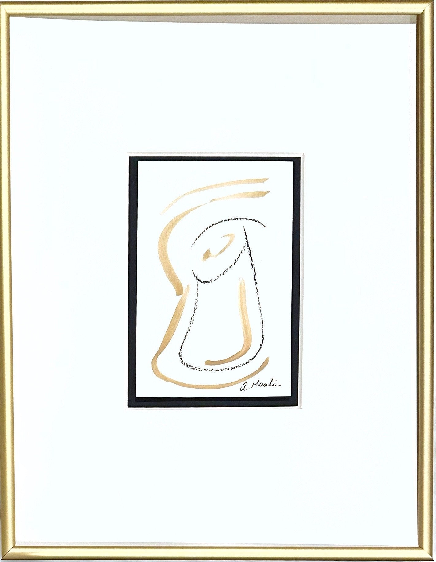 Original Abstract Nude Painting, Abstract Art, Neutral Art, Female Nude Painting, Size 5”x8”