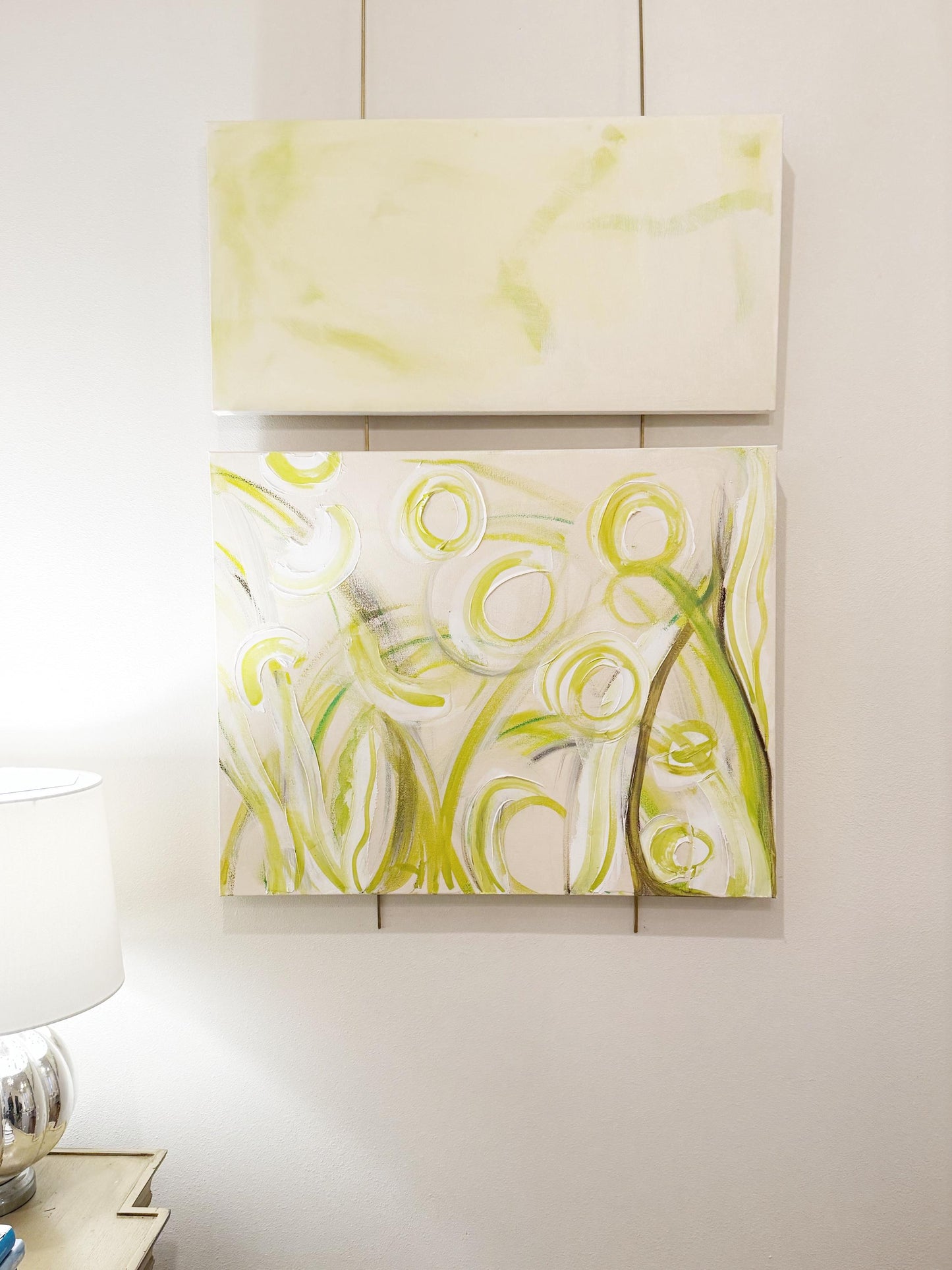 Original Abstract Mixed Media Painting on Canvas, Firmament, Pink, Green, Neutral Artwork, Abstract Art, Original Abstract Artwork