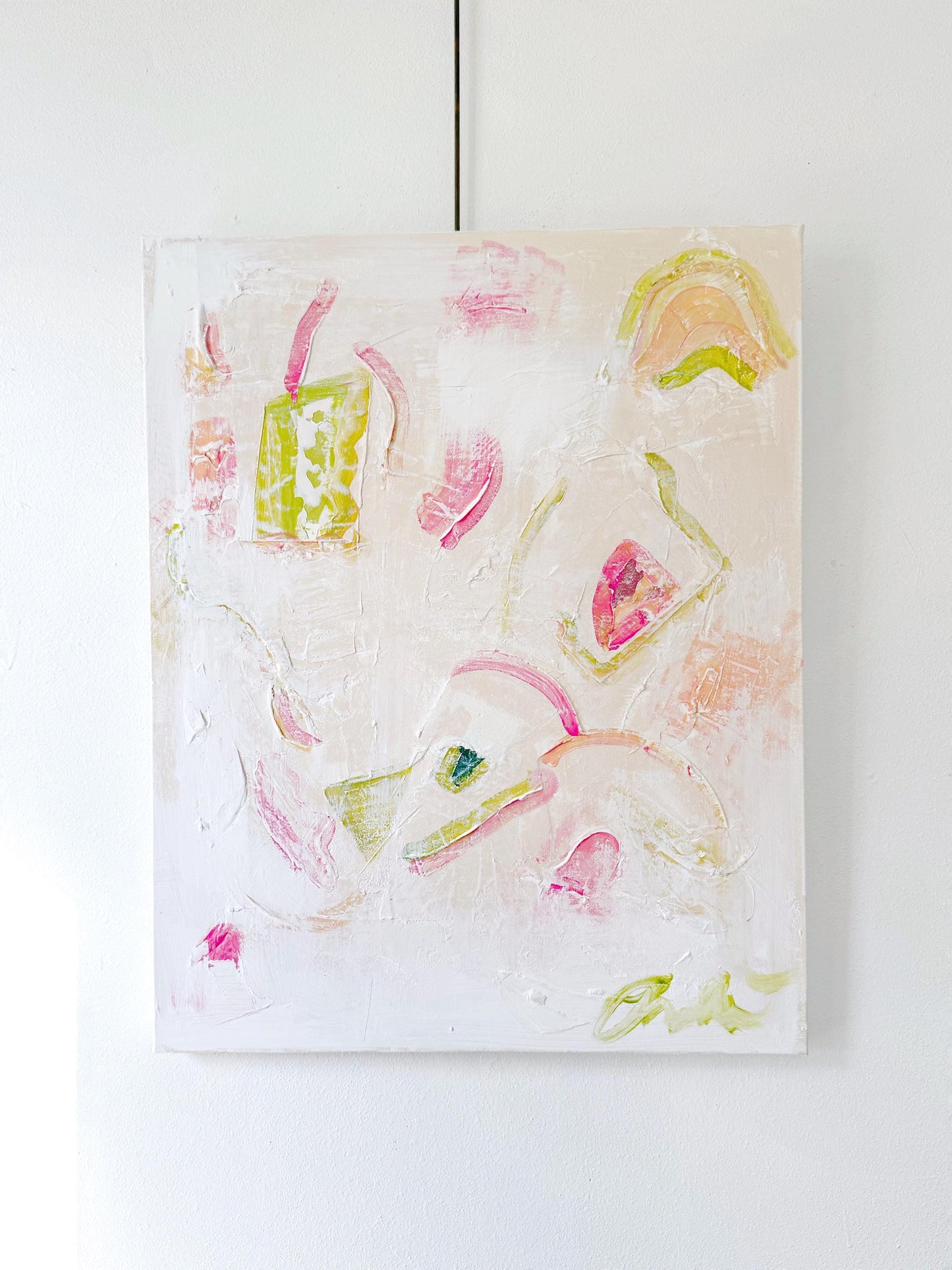 Original Abstract Mixed Media Painting on canvas, Size 24”x30”, White Abstract Painting, Texture Painting on Stretched Canvas