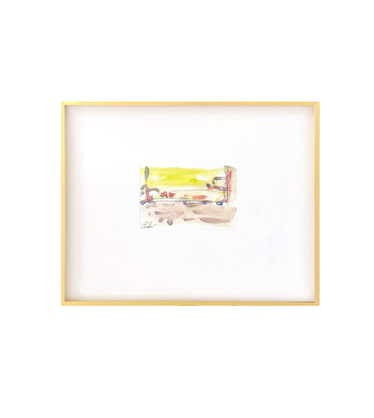 Original Abstract Mixed-Media Painting, Size 4”x6”, Matted in 8”x10”, Ready to Frame, Abstract Artwork, Original Artwork, Coastal Art