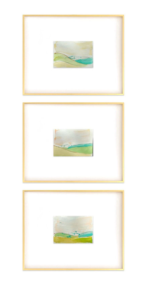Original Abstract Mixed Media Painting, Set of 3, Abstract Wall Art, 5”x5” (Mat size 11”x14”), Neutral Artwork, Artwork for Interior Design