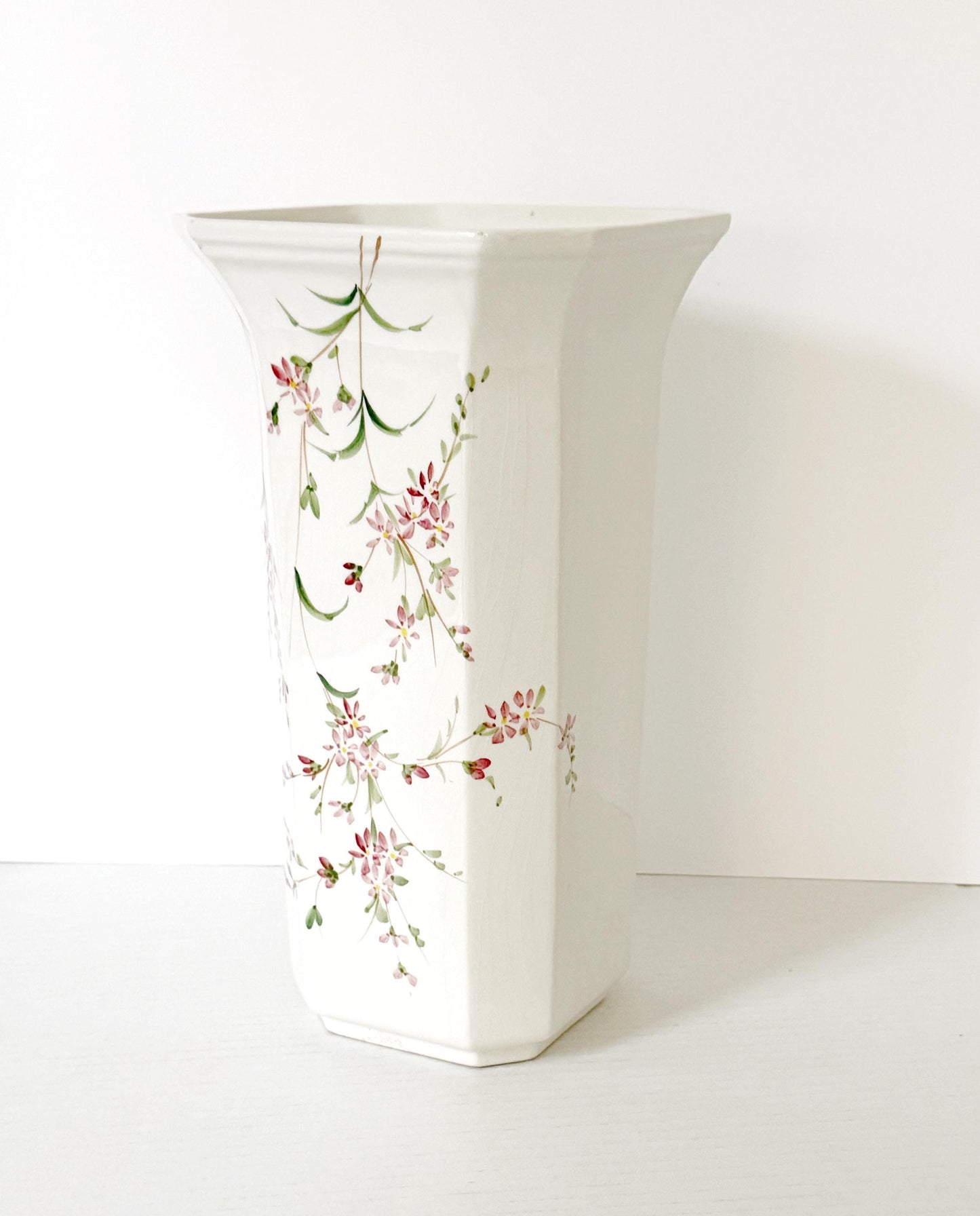 Floral Handpainted Italian Porcelain Vase