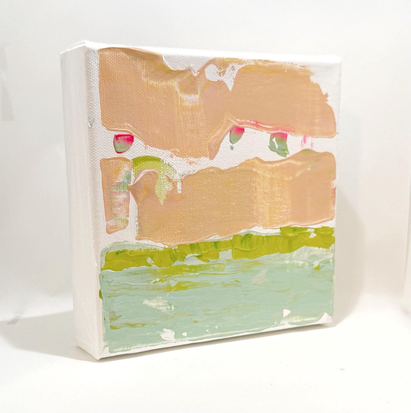 Original Abstract Mixed Media Landscape Painting on Streched Canvas, Abstract Artwork, Small Landscape, Abstract Art