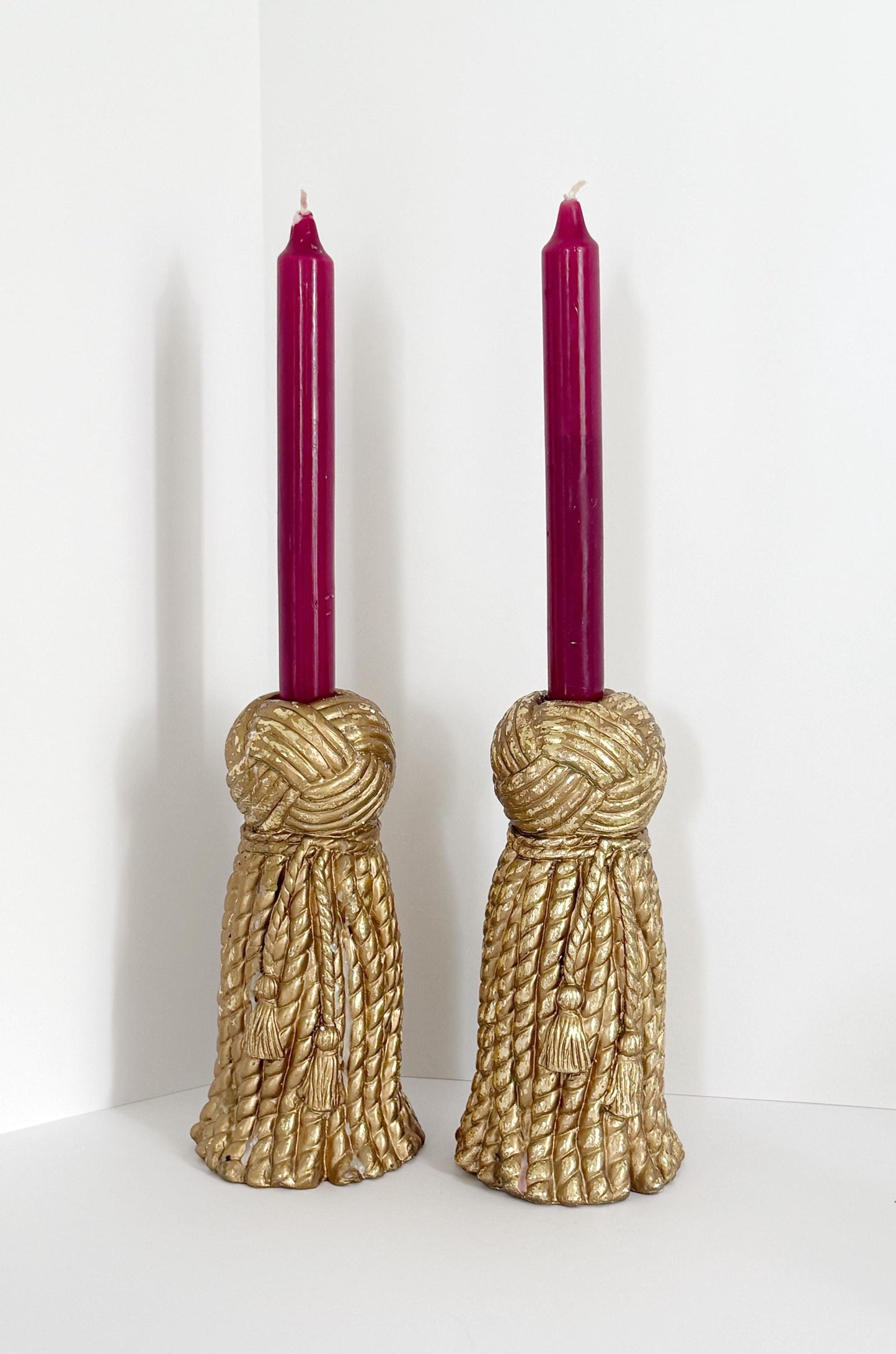 Vintage Tassle Candlestick Holders