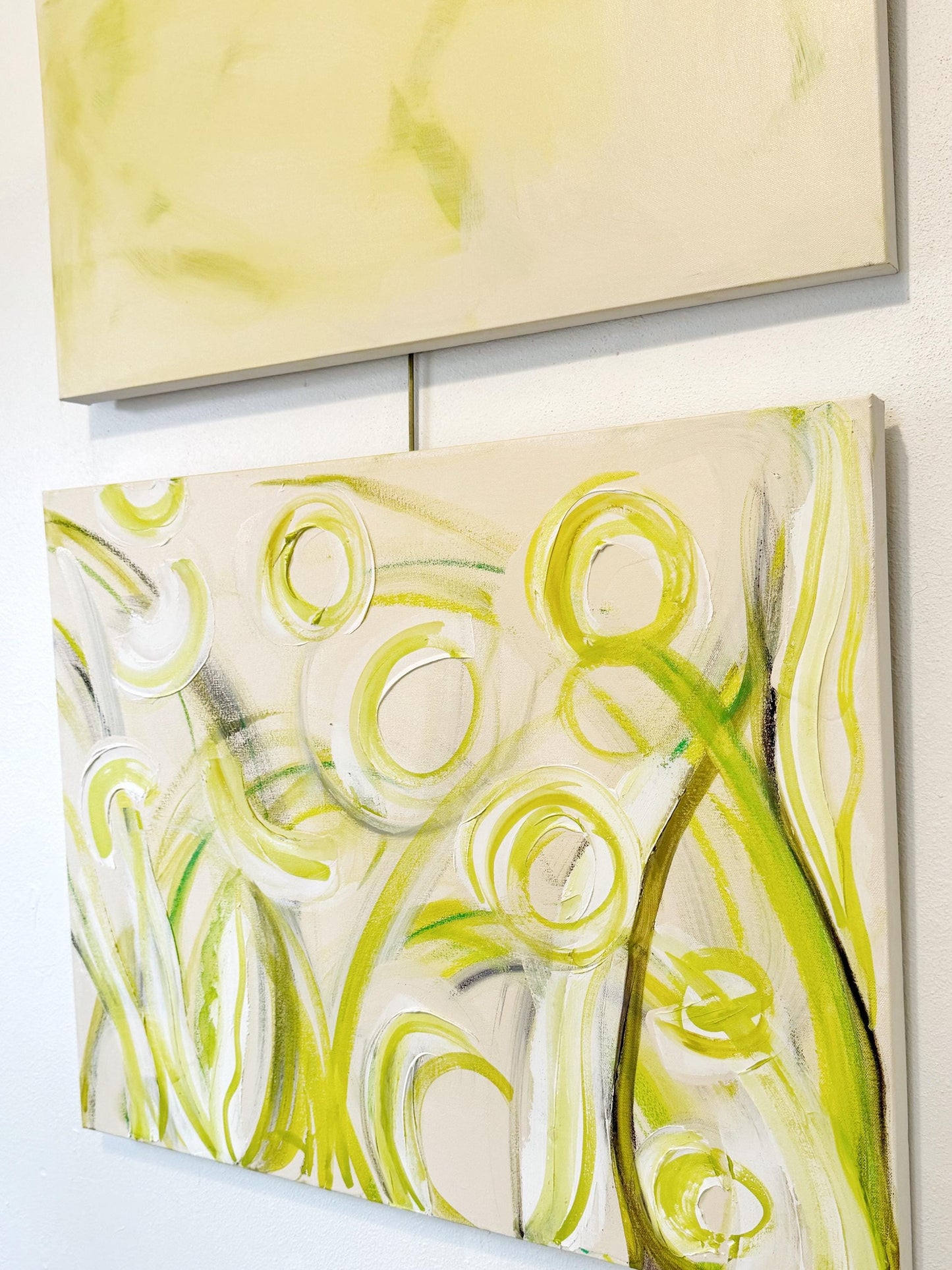 Original Abstract Mixed Media Painting on Canvas, Firmament, Pink, Green, Neutral Artwork, Abstract Art, Original Abstract Artwork