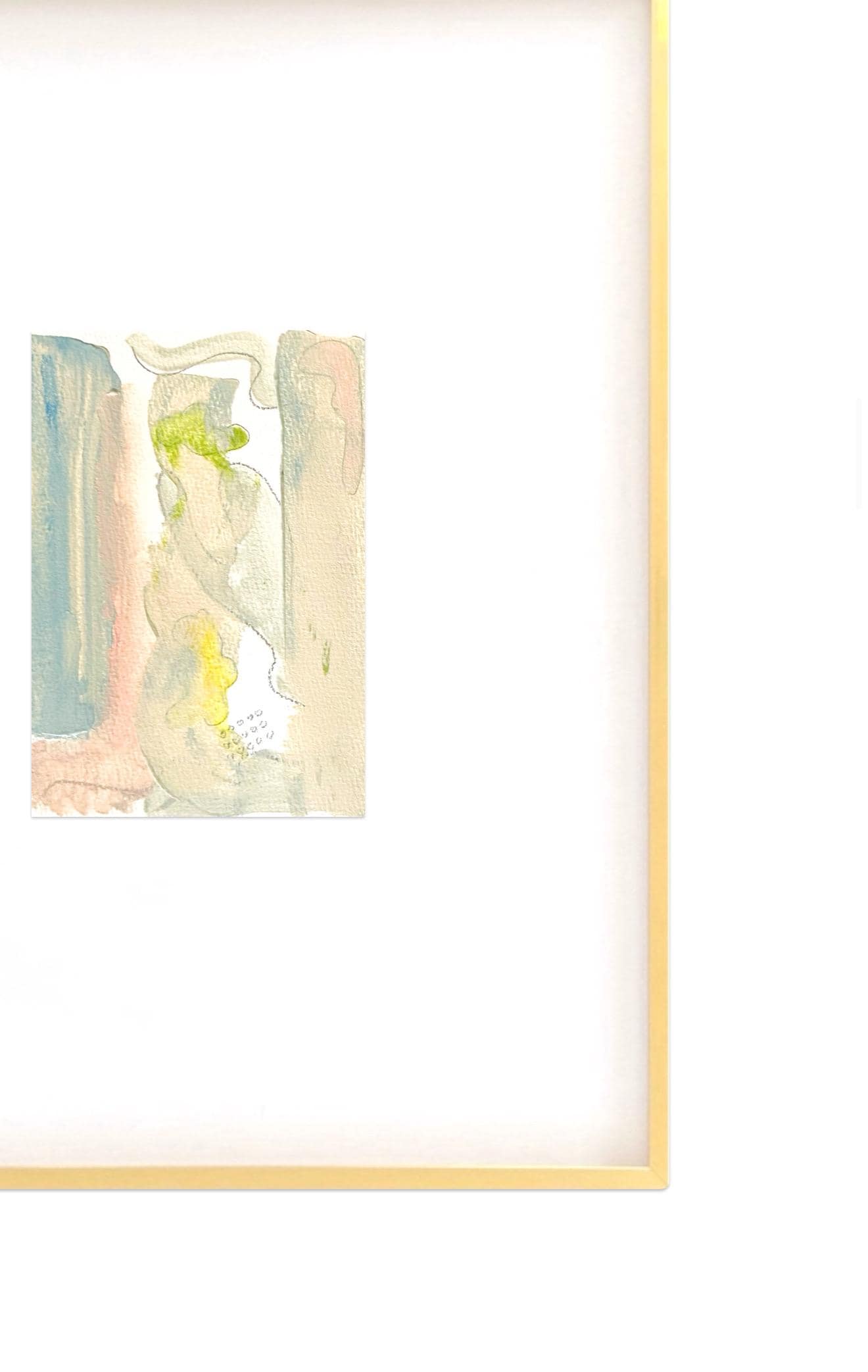 Abstract Watercolor Painting, Set of 2, 5x7, White Mat, Original Artwork, Yellow, Grey, White, Pastel Artwork, Neutral Art, Landscape