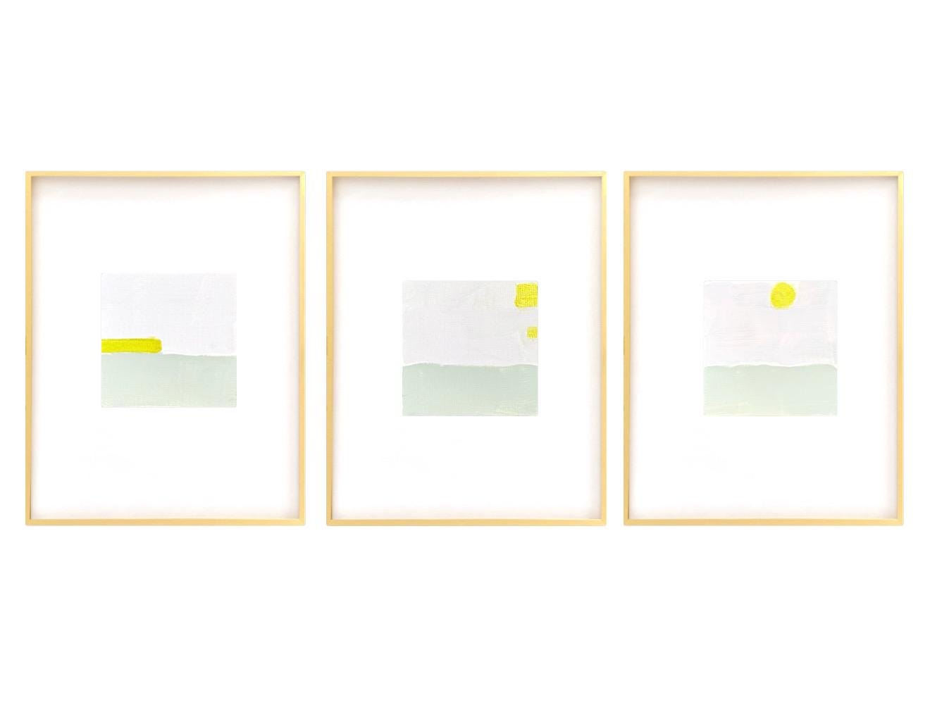 Original Abstract Mixed Media Painting, Set of 3, Abstract Wall Art, 5”x5” (Mat size 11”x14”), Neutral Artwork, Artwork for Interior Design