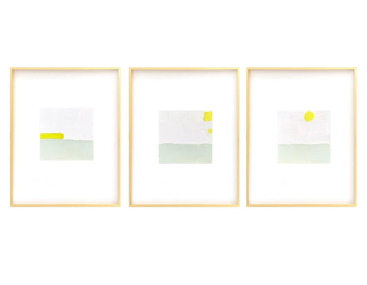 Original Abstract Mixed Media Painting, Set of 3, Abstract Wall Art, 5”x5” (Mat size 11”x14”), Neutral Artwork, Artwork for Interior Design