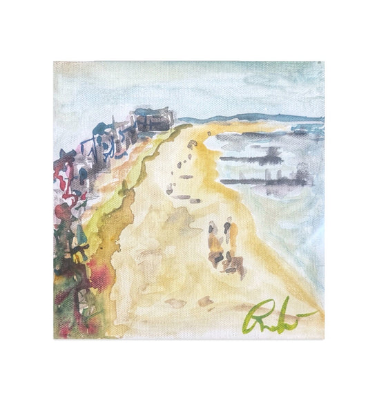 Original Abstract Watercolor Landscape Giclee Print, Size 6”x6”, Abstract Artwork, Landscape Painting, Beach Scene Painting