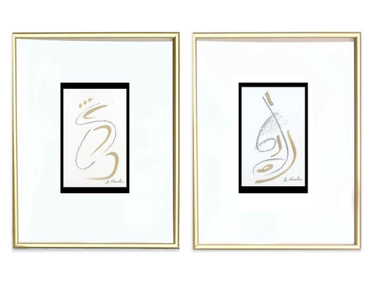 Pair of Original Abstract Nude Paintings, Figure Art, Abstract Art, Neutral Art, Female Nude Painting, Size 5”x8”