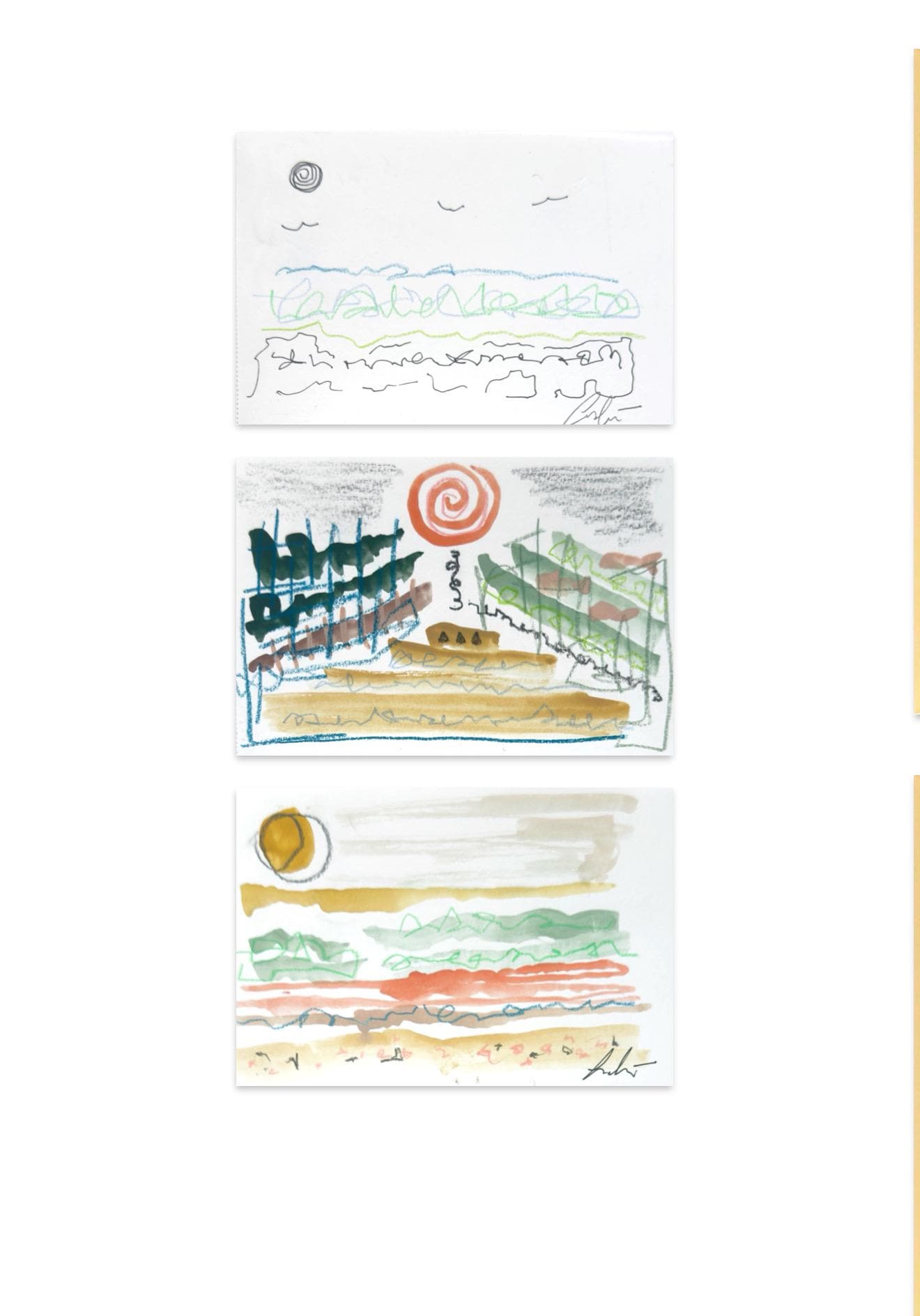 Abstract Watercolor Painting, Set of 3, 5"x7”, White Mat 11”x14”, Abstract Wall Art, Original Watercolor Painting, Pink, Green, Pastel