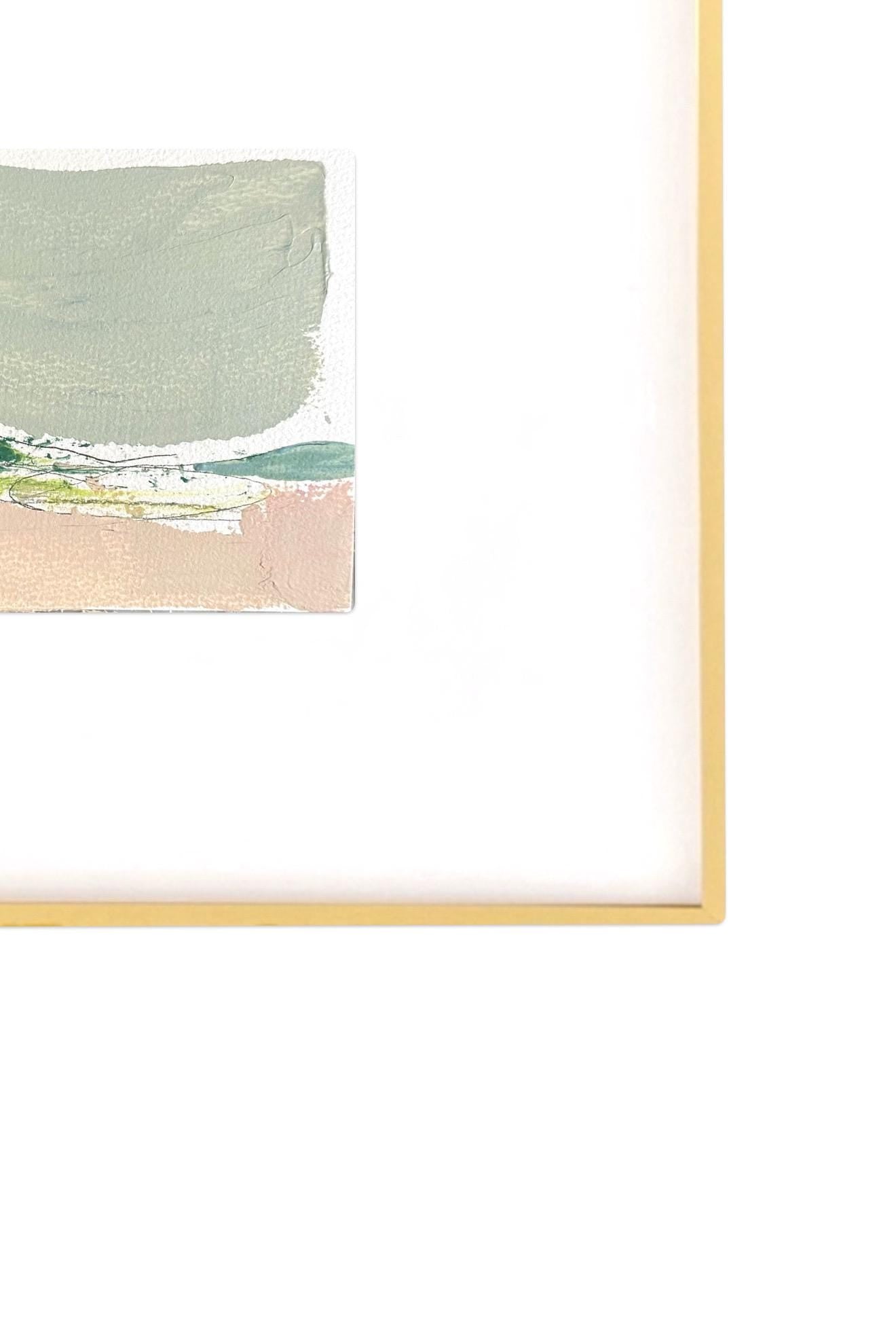 Original Abstract Mixed-Media Painting, Size 4”x6”, Matted in 8”x10”, Ready to Frame, Abstract Artwork, Original Artwork, Coastal Art