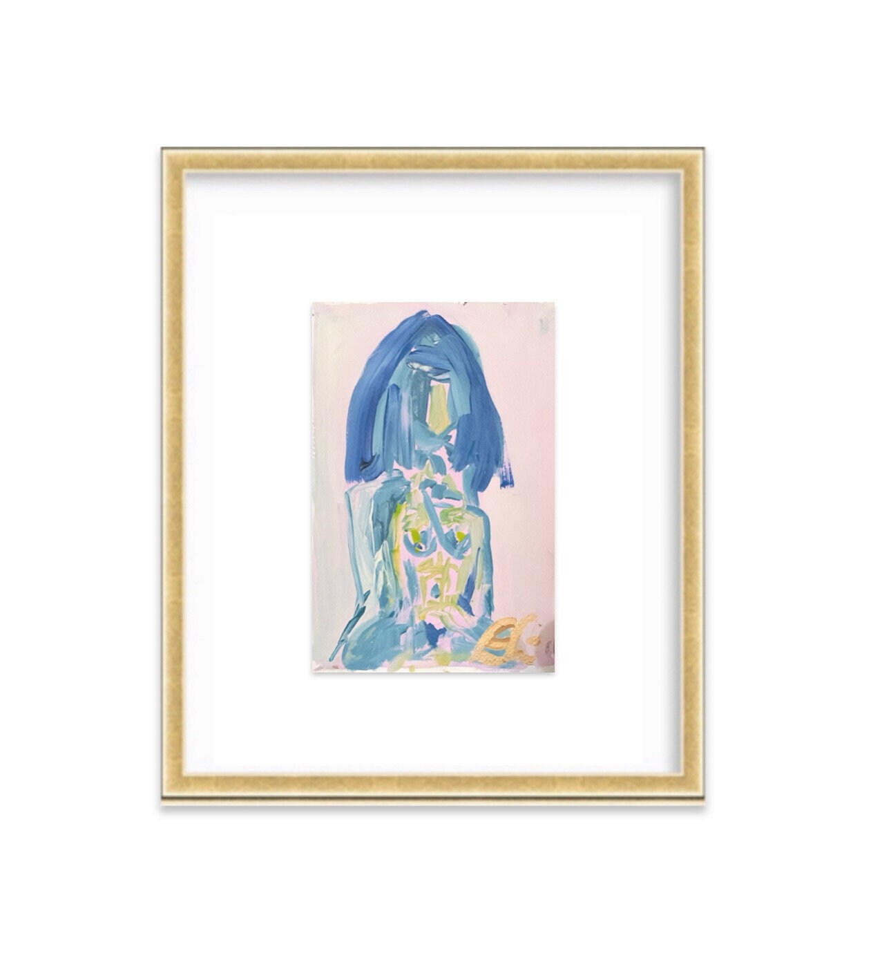 Original Abstract Nude Painting, Abstract Art, Neutral Art, Female Nude Painting, Size 5”x8”