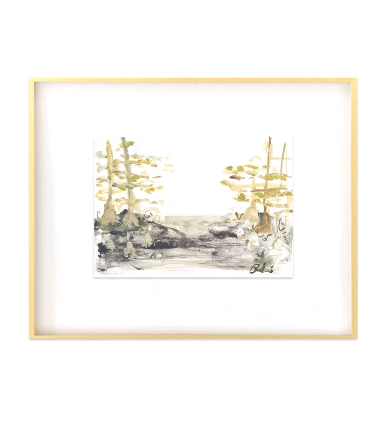 Abstract Watercolor Painting Landscape Painting, Abstract Art, Neutral Artwork, Watercolor Painting, Framed Artwork, Landscape Painting