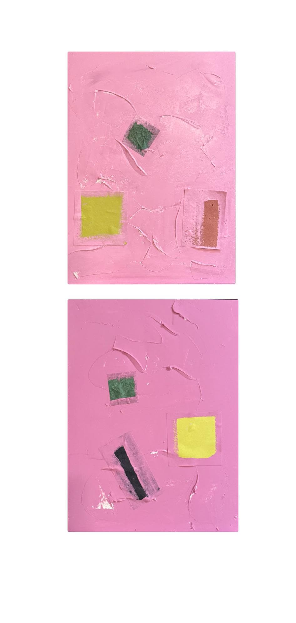 Original Abstract Mixed Media Paintings on Canvas, Set of Two, 18”x24”, Pink Abstract Art, Pink Texture Painting, Original Artwork