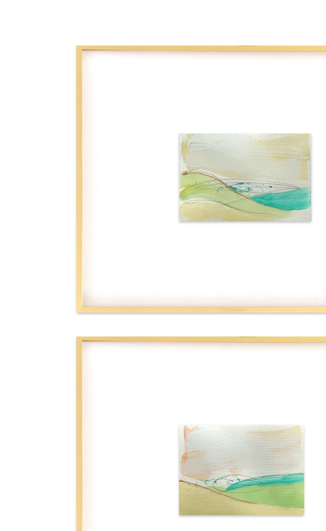 Original Abstract Mixed Media Painting, Set of 3, Abstract Wall Art, 5”x5” (Mat size 11”x14”), Neutral Artwork, Artwork for Interior Design