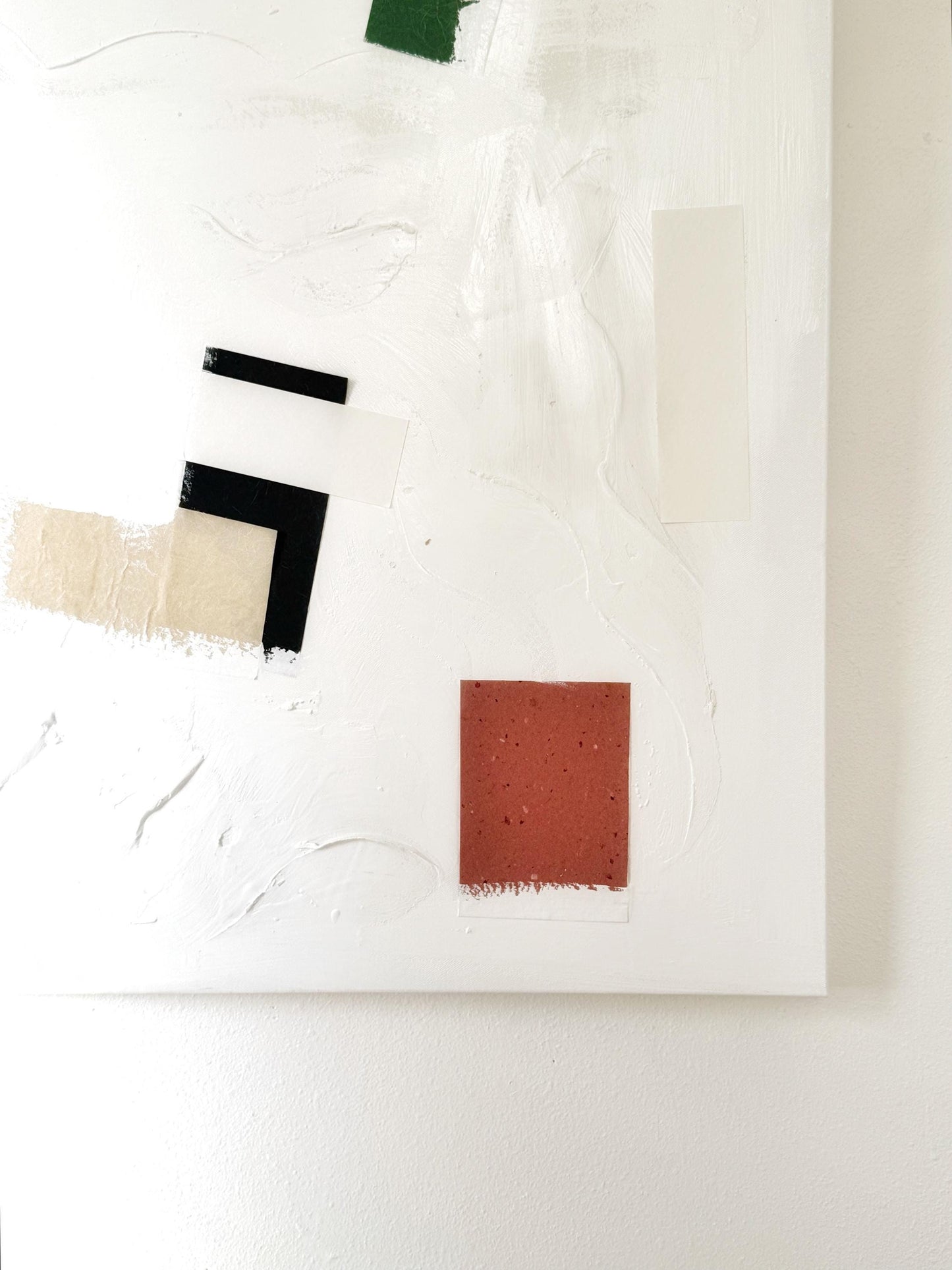 Original Abstract Mixed Media Painting on canvas, Size 24”x30”, White Abstract Painting, Texture Painting on Stretched Canvas