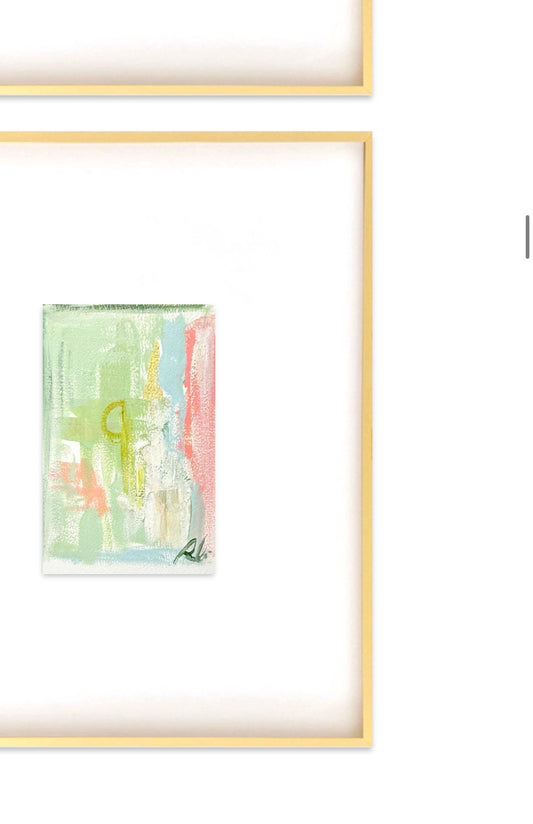 Original Abstract Mixed Media Paintings, Set of 4, Bright Paintings, Size 4x6