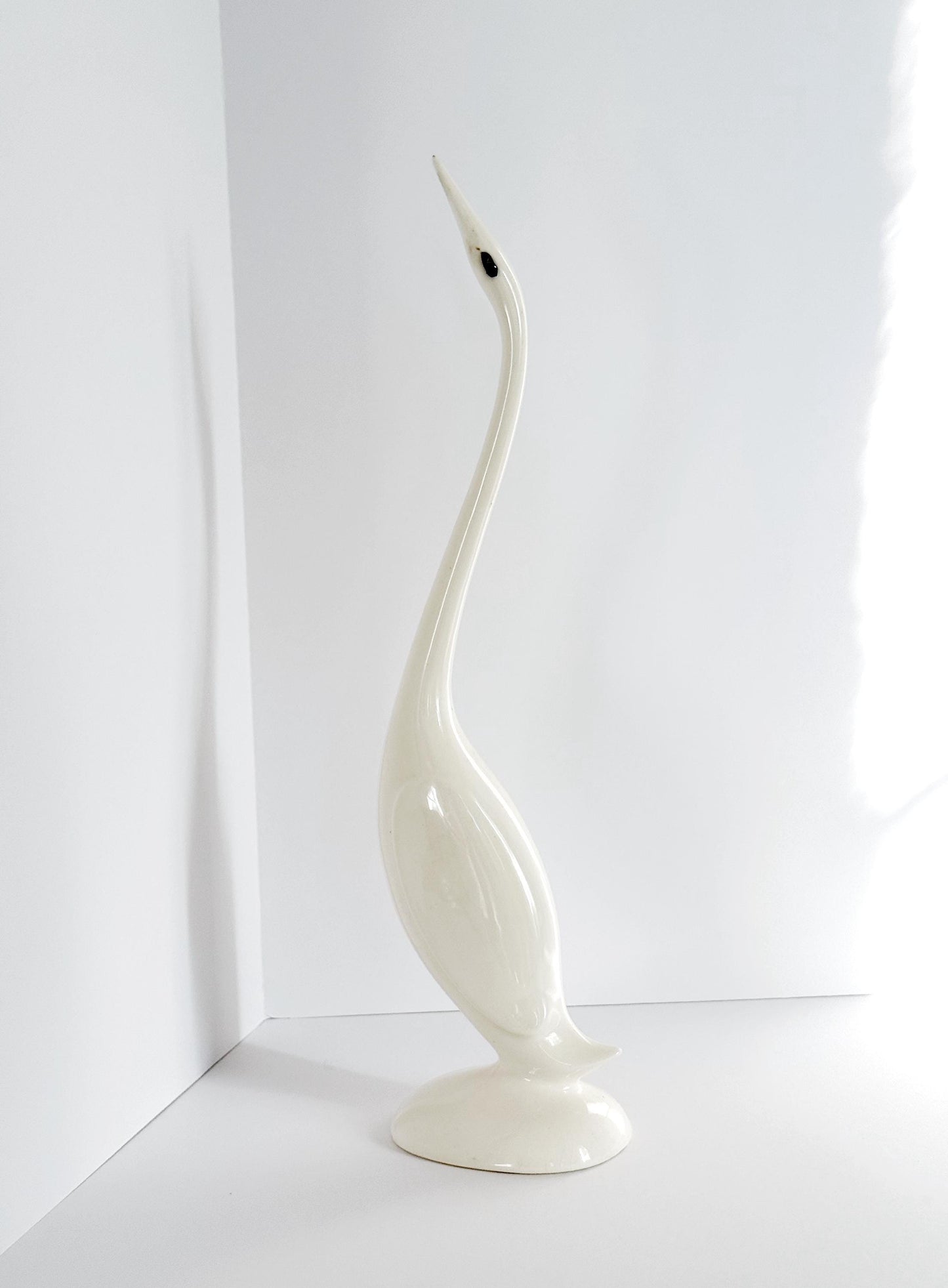 Hand-Painted Porcelain Swan Sculpture