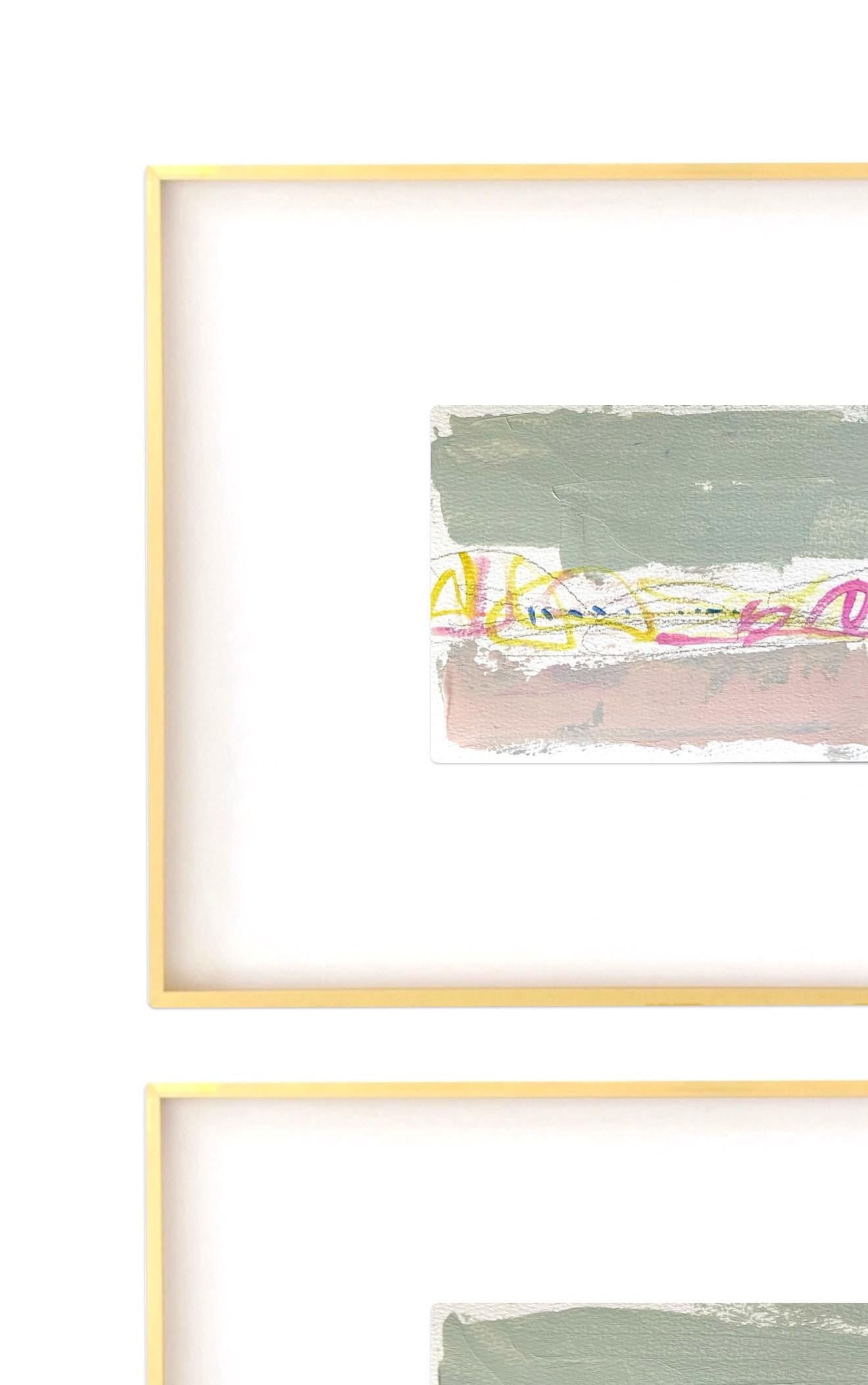 Original Abstract Watercolor Paintings, Set of 2, Abstract Art, Neutral Artwork, Landscape Watercolor Art, Blue, Green, Pink