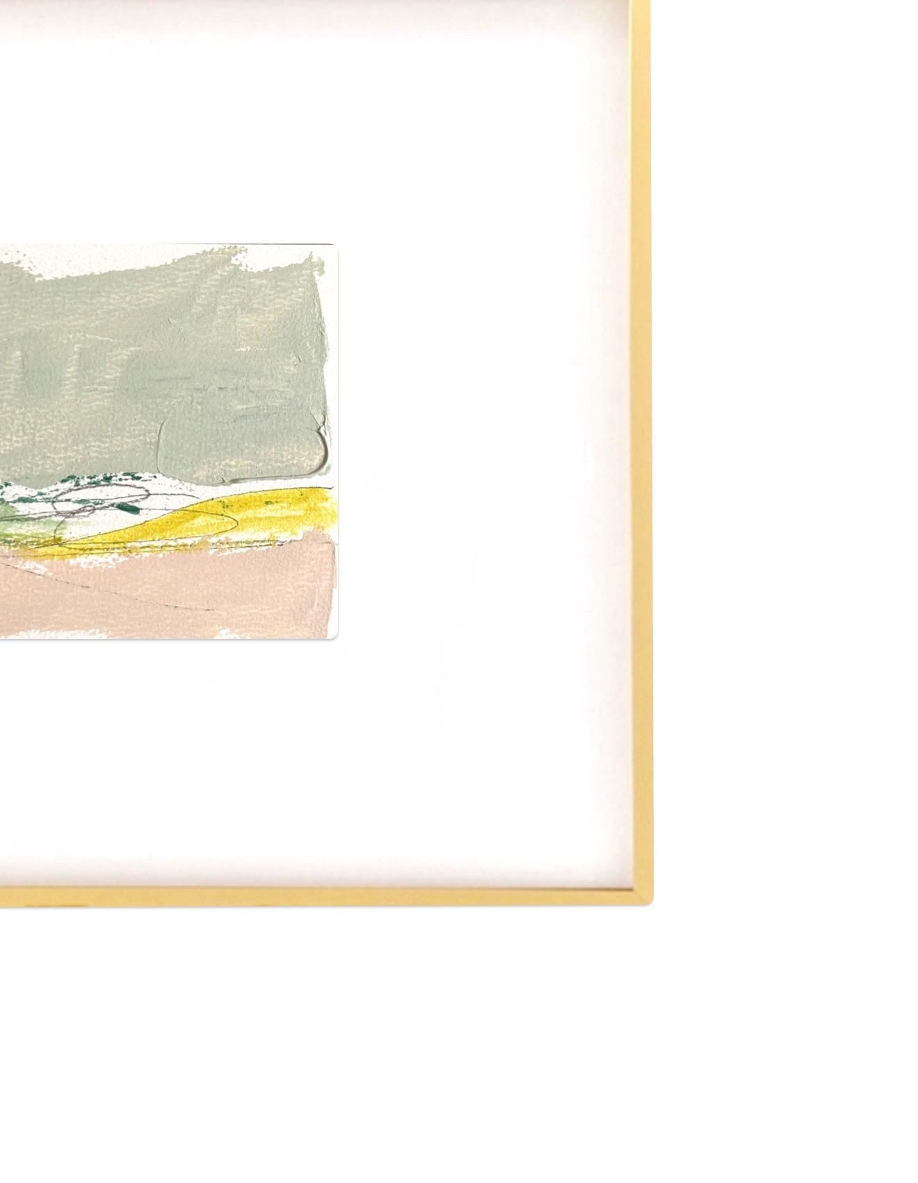 Original Abstract Mixed-Media Painting, Size 4”x6”, Coastal Art