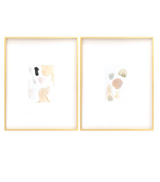 Abstract Watercolor Painting Pair, Mixed Media, 6”x8”, Pink, Taupe, Neutral Artwork, Pastel Artwork