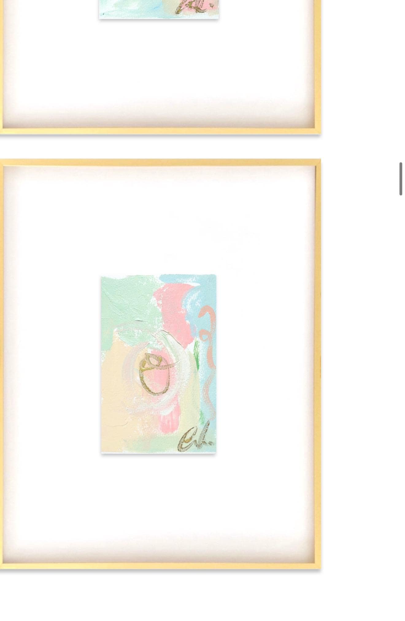 Original Abstract Mixed Media Paintings, Set of 4, Bright Paintings, Size 4x6