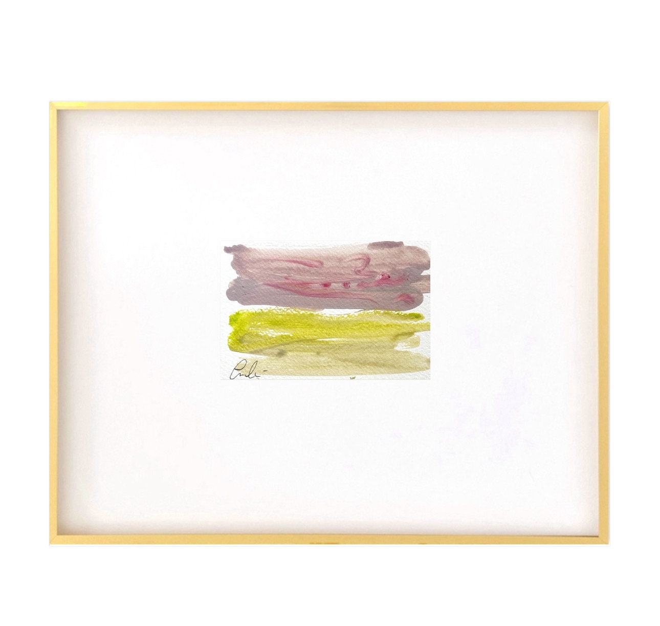 Original Abstract Mixed-Media Painting, Size 4”x6”, Matted in 8”x10”, Ready to Frame, Abstract Artwork, Original Artwork, Coastal Art