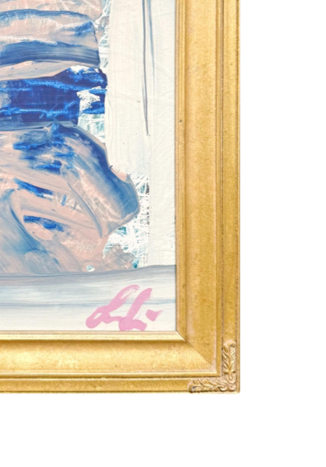 Original Abstract Mixed Media Painting, Framed in 8”x10” Vintage Gold-Leafed Frame, Abstract Wall Art, Framed Abstract Art, Small Framed Art